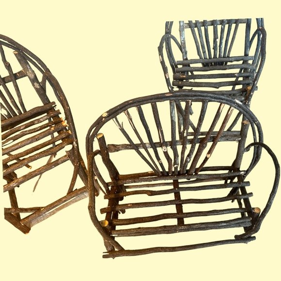 VINTAGE HANDMADE TWIG CHAIRS (3 AVAIL) & COUCHES (2 AVAIL) - Picture 5 of 11